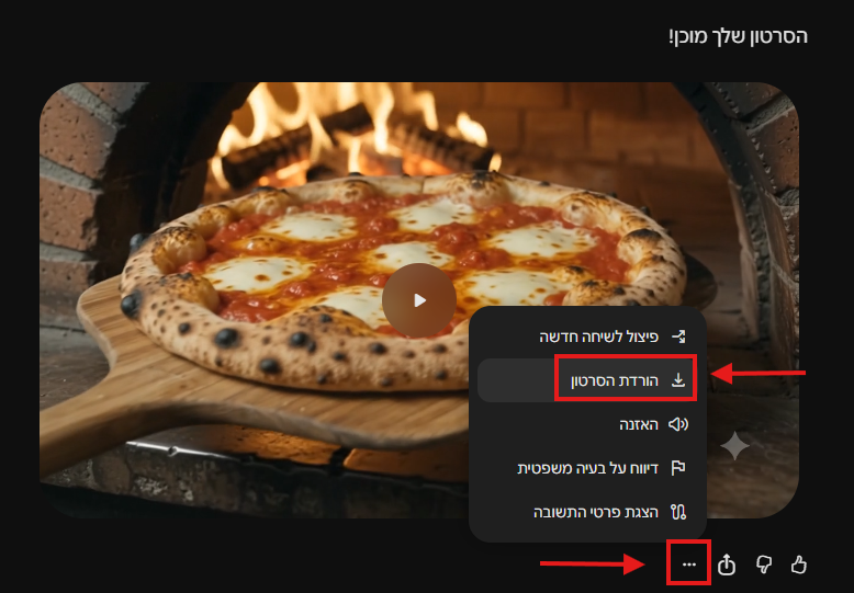 הורדת הסרטון המוכן