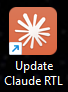 קיצור הדרך Update Claude RTL