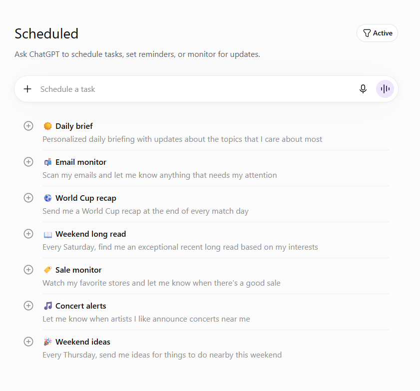 Tasks