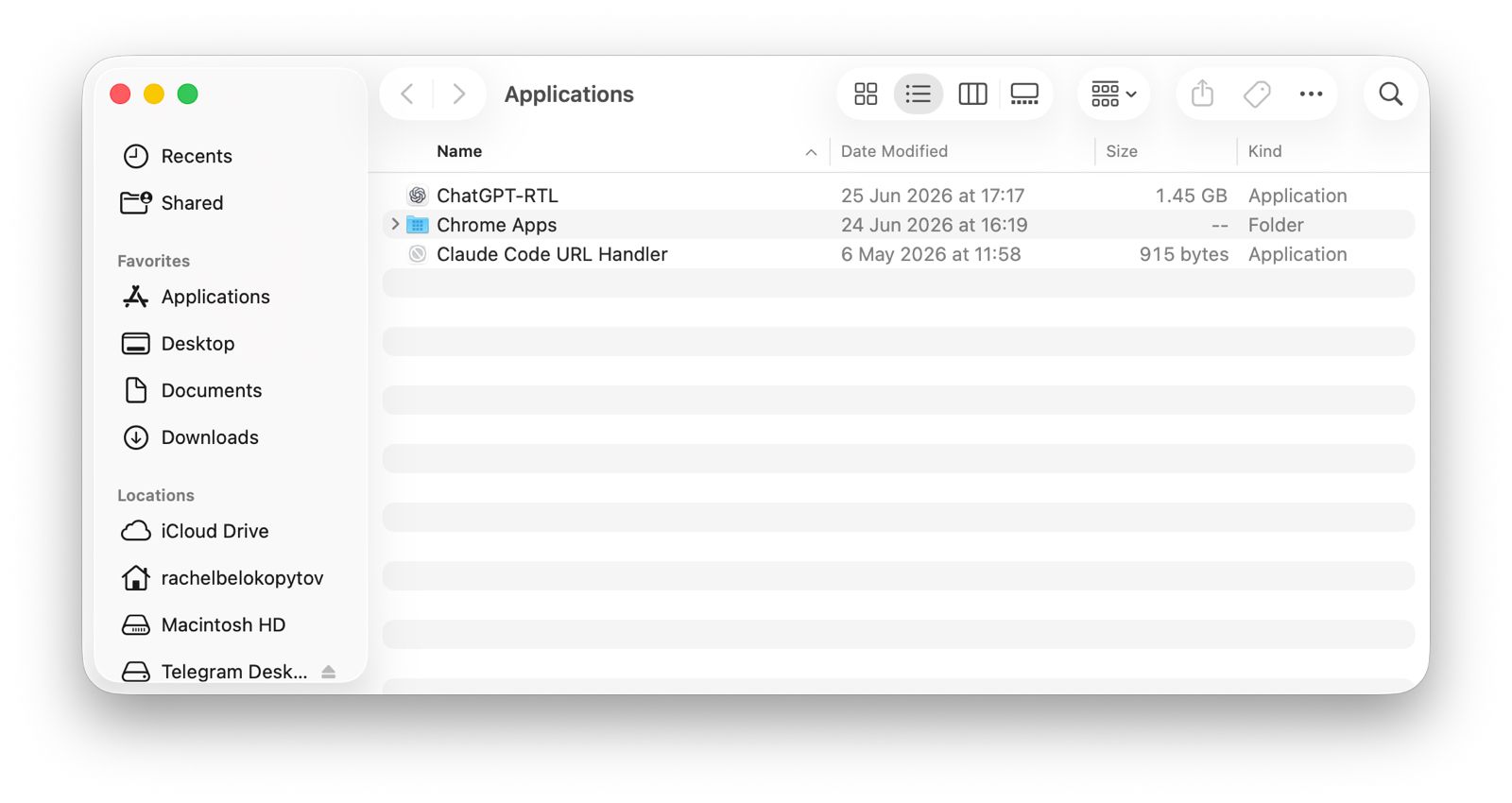 ChatGPT-RTL בתיקיית Applications
