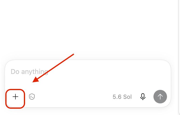 כפתור הפלוס בפינה השמאלית התחתונה של סרגל הצד