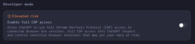 Developer mode כבוי