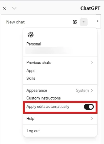 Apply edits automatically