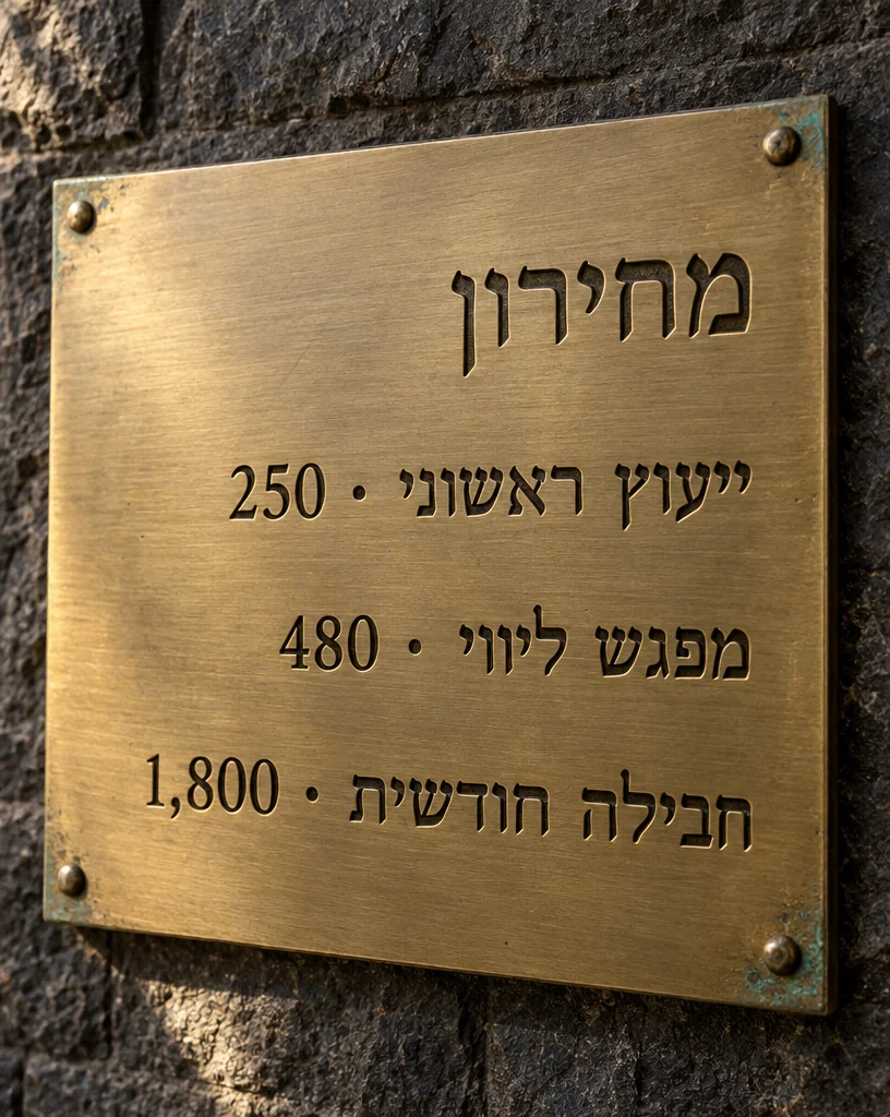 מחירון או אינפוגרפיקה בעברית