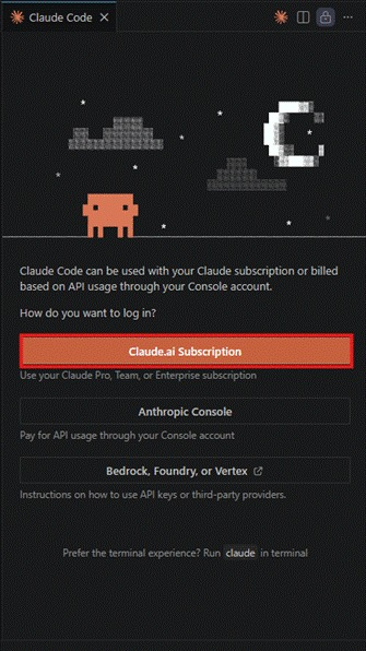 כפתור Claude Subscription