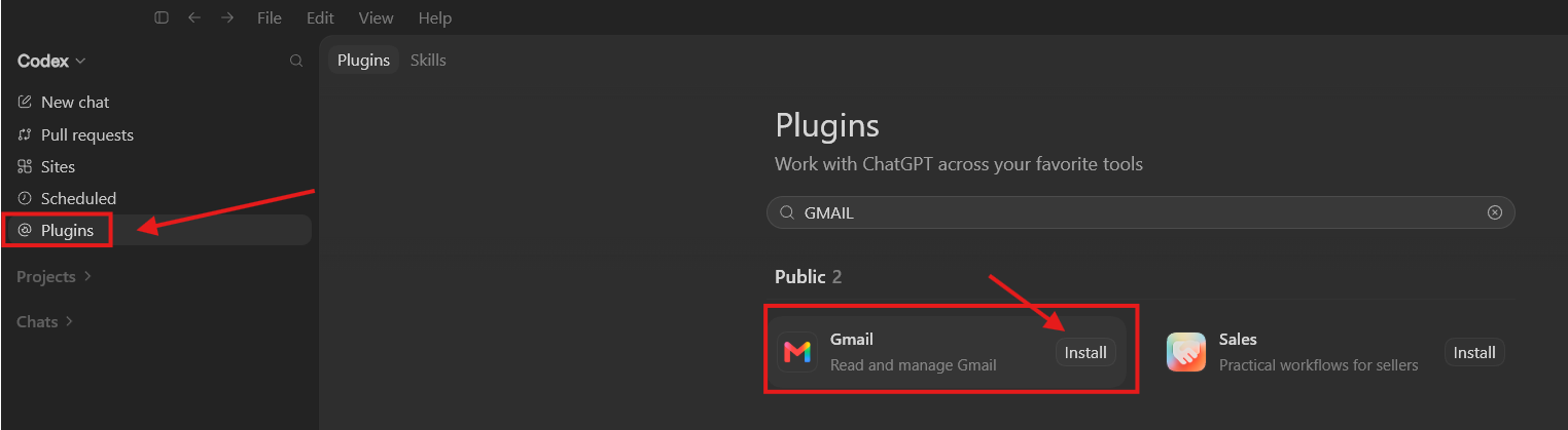 התקנת תוסף Gmail