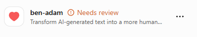 תווית Needs Review על סקיל
