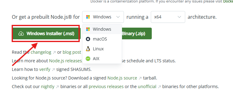 התקנת Node.js