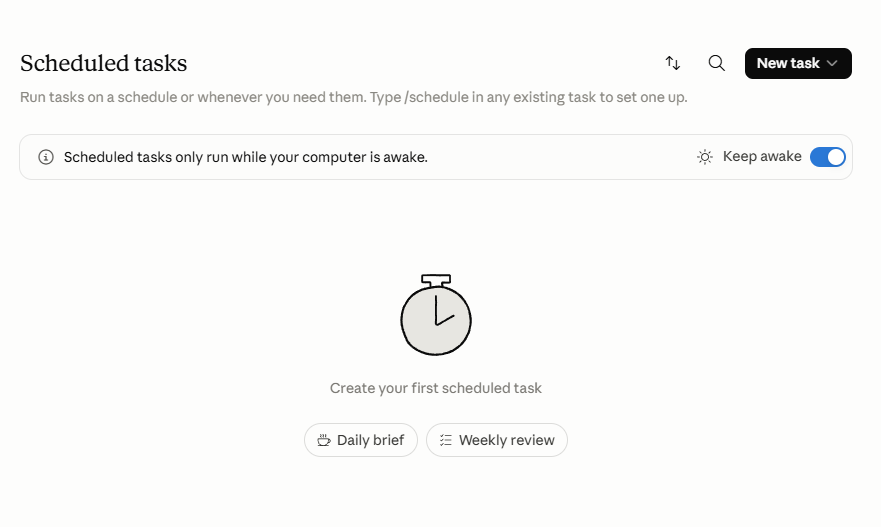 מצב Tasks ב-Cowork