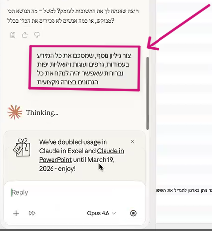 בקשה מקלוד לגליון מסכם