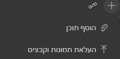 כפתור הפלוס והאפשרויות שלו