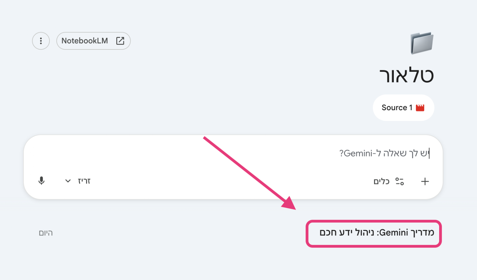 תיקייה מסודרת עם שיחות ומקורות