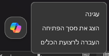 אייקון Copilot בשוליים של המסמך